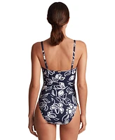 Lauren Ralph Women's Floral-Print U-Wire One-Piece Swimsuit