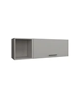 Depot E-Shop Rockwood Wall Shelf with 1 Door and 3 Shelves, Smokey Gray