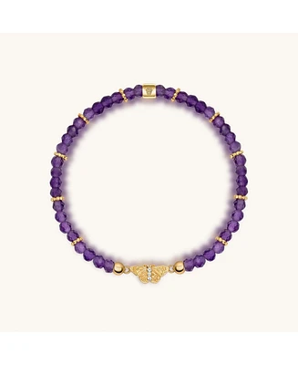 Karma and Luck Spiritual - Amethyst Butterfly Charm Bracelet