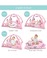 The Peanutshell 7 in 1 Baby Play Gym and Tummy Time Mat, Rainbow Paradise