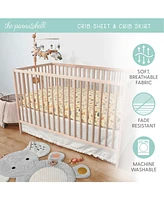 The Peanutshell Elephant Safari Tummy Time Mat and Security Blanket Crib Bedding Set, 4-Piece Set