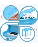 Hongge 30-Key Wood Toy Kids Grand Piano with Bench and Music Rack