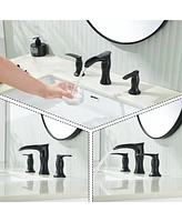 Flynama Waterfall 3-Hole Bathroom Sink Faucet, Widespread Basin Faucet