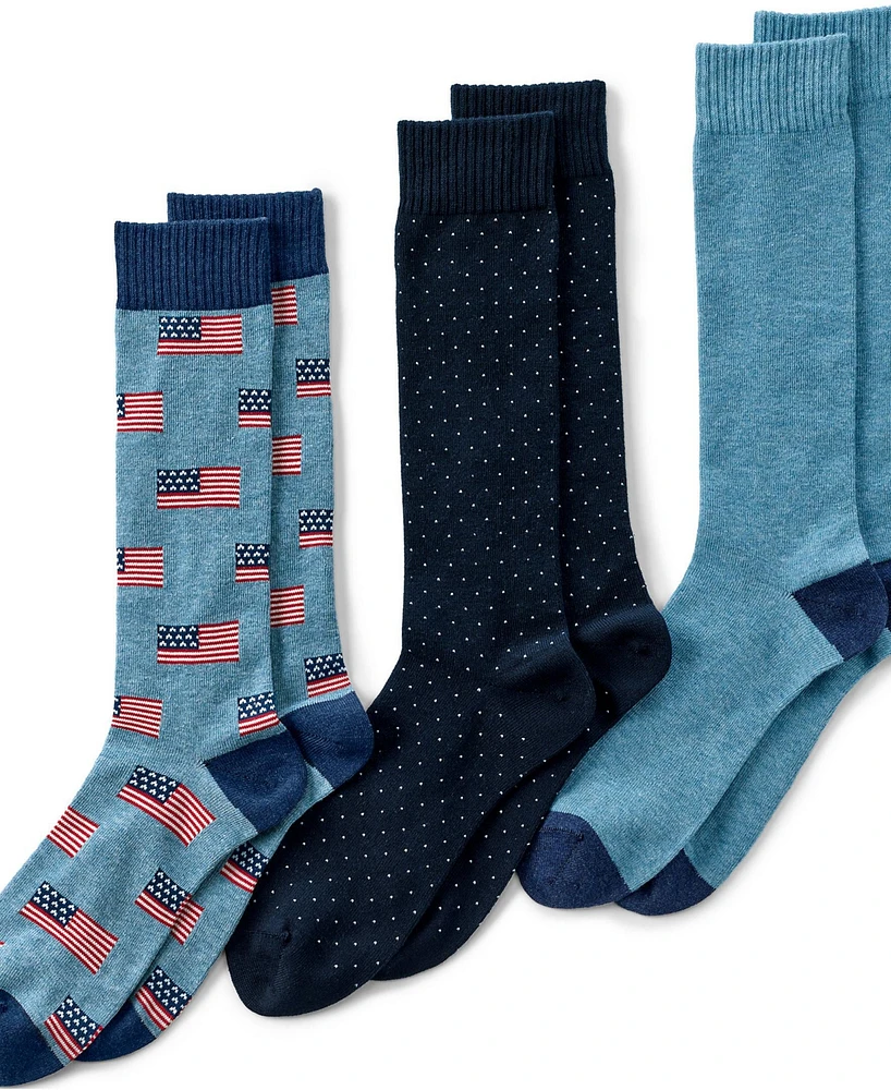 Lands' End Men's Novelty Dress Socks 3 pack