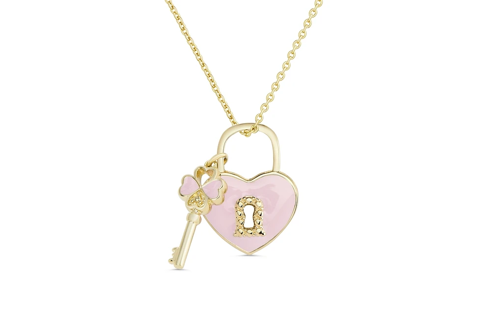 Lily Nily Reversable Heart Lock & Key Pendant