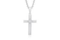 Lily Nily Girls Silver Plated Cz Cross Necklace