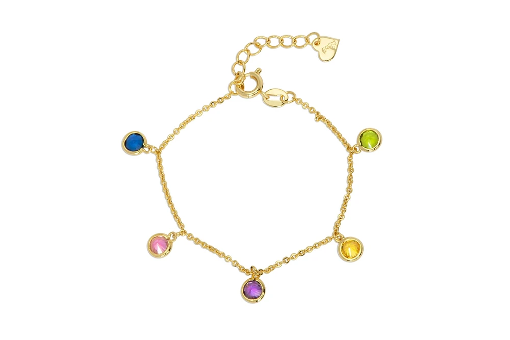 Lily Nily Girls Multi Color Cubic Zirconia Charms Bracelet