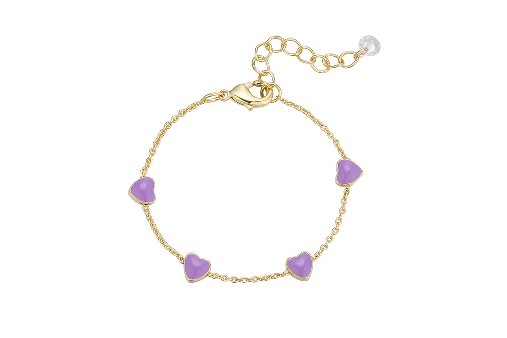 Lily Nily Toddler Purple Heart Charms Bracelet