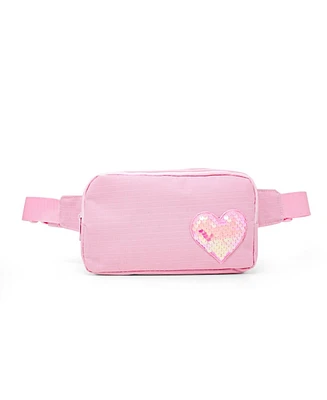 Tiny Treats + Zomi Gems Girls Sequin Heart Belt Bag, Pink