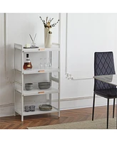 Slickblue 4-Tier Multifunctional Storage Cabinet with Doors for Home and Office Organization