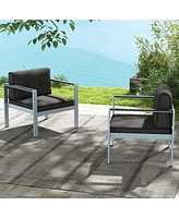 Sugift Contemporary Sofa Chair with Wpc Armrests and Back Cushions