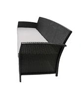 Slickblue Stylish 3-Seater Outdoor Sofa Wicker with Water-Resistant Cushions