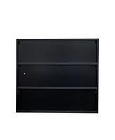 Slickblue Black Shoe Storage Cabinet with Glass Doors and Rgb Led Light for Entryway Organization