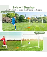 Hongge 2-in-1 Kids Soccer Rebounder and Soccer Goal with Adjustable Height