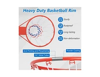 Hongge 18 Inch Basketball Rim Goal Replacement with All Weather Net and Mounting Hardware-Orange