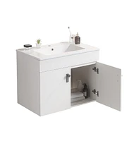 Streamdale Furniture Modern Bathroom Vanity with Ceramic Sink and Ample Storage