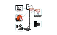 Slickblue Portable Basketball Hoop with Adjustable Height 7ft - 10ft for Outdoor Use – Ideal for Adults & Teenagers