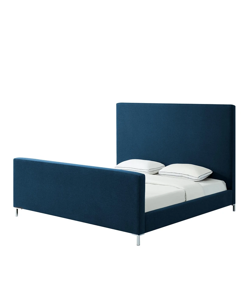 Inspired Home Stefania Linen Upholstered Platform Bed King