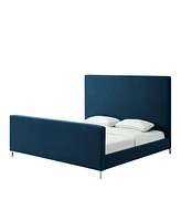 Inspired Home Stefania Linen Upholstered Platform Bed King