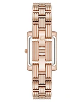 Anne Klein Women's Quartz Premium Crystal Accented Grooved Rose Gold-Tone Alloy Metal Bracelet Watch, 24mm