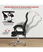 Costway Ergonomic Mesh Office Chair with Footrest Height-Adjustable & Tilting Backrest