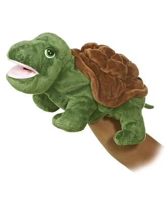 Aurora Medium Timmer Hand Puppet Interactive Plush Toy Green 12"