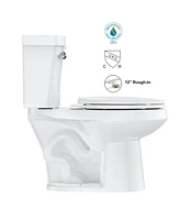 gaomon Two-Piece Elongated 1.28 Gpf Siphonic Flush Toilet with Soft Close Seat, Universal Height Ada Cotton (Toilet Seat Included)