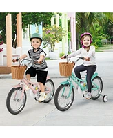 Hongge 16-Inch Kids' Retro Bike with Adjustable Height and Basket for Ages 4-7