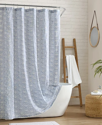 Peri Home Ikat Eyelet Cotton Shower Curtain, 72" x 72"