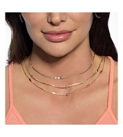 The Lovery Rainbow Gemstone Curb Necklace 14K Gold