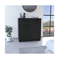 Depot E-Shop Orleans Dresser with 2-Door and Single Drawer, Black