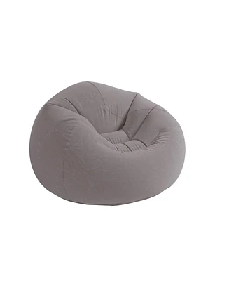 Intex Inflatable Contoured Corduroy Beanless Bag Lounge Chair, Grey | 68579EP