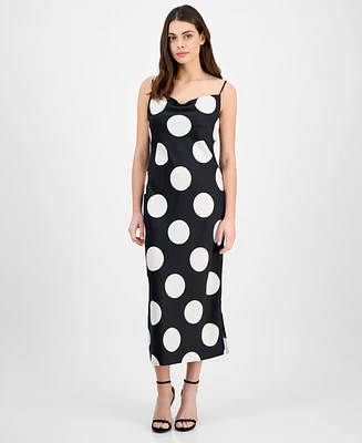 Anne Klein Women's Sleeveless Polka Dot Midi Dress