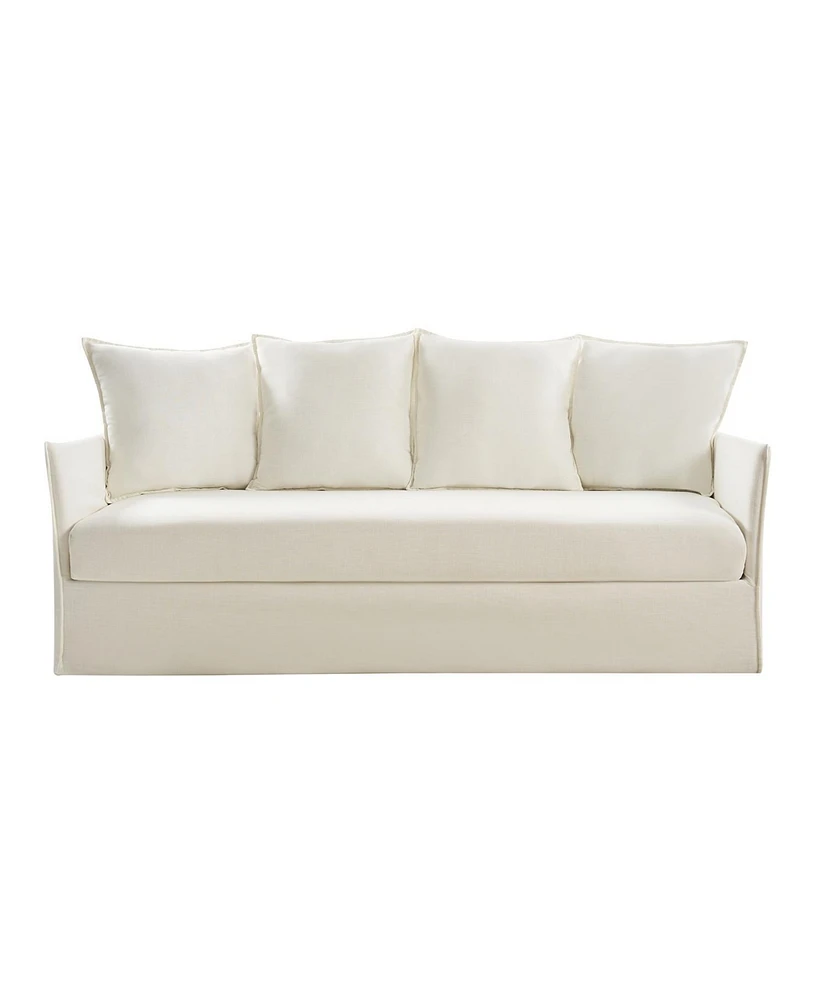 Hulala Home Gottfried Modern 80.3" Slipcovered Sofa with Removable Seat and Back Cushions