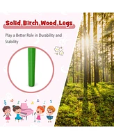 Hongge 30-Key Wood Toy Kids Grand Piano with Bench and Music Rack-Multicolor