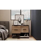 Egeo 4 Drawers Dresser, Superior Top, Black / Pine