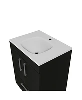 Depot E-Shop Essential Single Bathroom Vanity, One Draw, Double Door Cabinet, Black