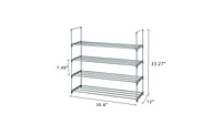 Slickblue Set of 2 Gray 4-Tier Shoe Rack Towers for Bedroom, Entryway, Hallway, and Closet Storage Organizer