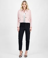 Anne Klein Women's Cropped Button-Front Collared Jacket