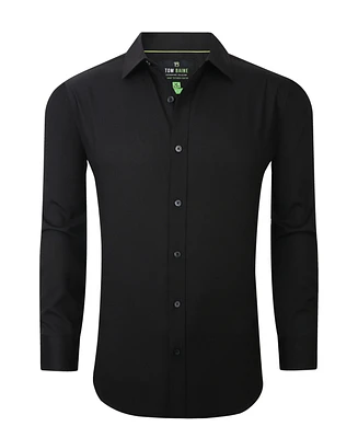 Tom Baine Men's Four-Way Stretch Solid Textured Button Down Dress Shirt