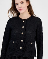 Anne Klein Women's Lace Button-Front Patch-Pocket Jacket