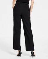 Anne Klein Women's Liberty Stretch Belted High-Rise Wide-Leg Pants