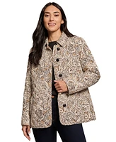 Jones New York Women's Printed Quilted Button Jacket