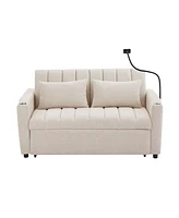 Adjustable Sofa Bed with Usb Ports and Side Pockets