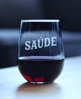 Bevvee Saude Portuguese Cheers - Stemless Wine Glass