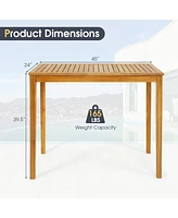 Sugift Rectangular Indoor and Outdoor Bar Height Table for Garden