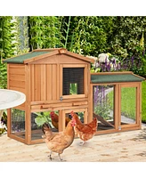 Sugift 58 Inch Weatherproof Wooden Rabbit/Dog Hutch