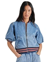 Steve Madden Women's Zamora Denim Bomber Jacket