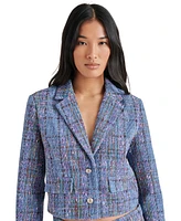 Steve Madden Women's Seraphine Cropped Tweed Blazer