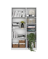 Streamdale Furniture Benzoni Slim 2 Piece Living Room Set With 2 Bookcases, White